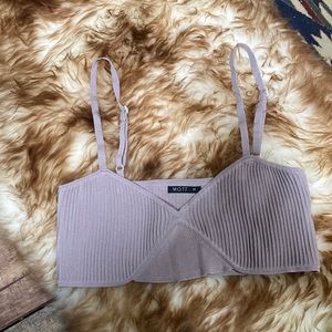 Ribbed Lavender Crop Top